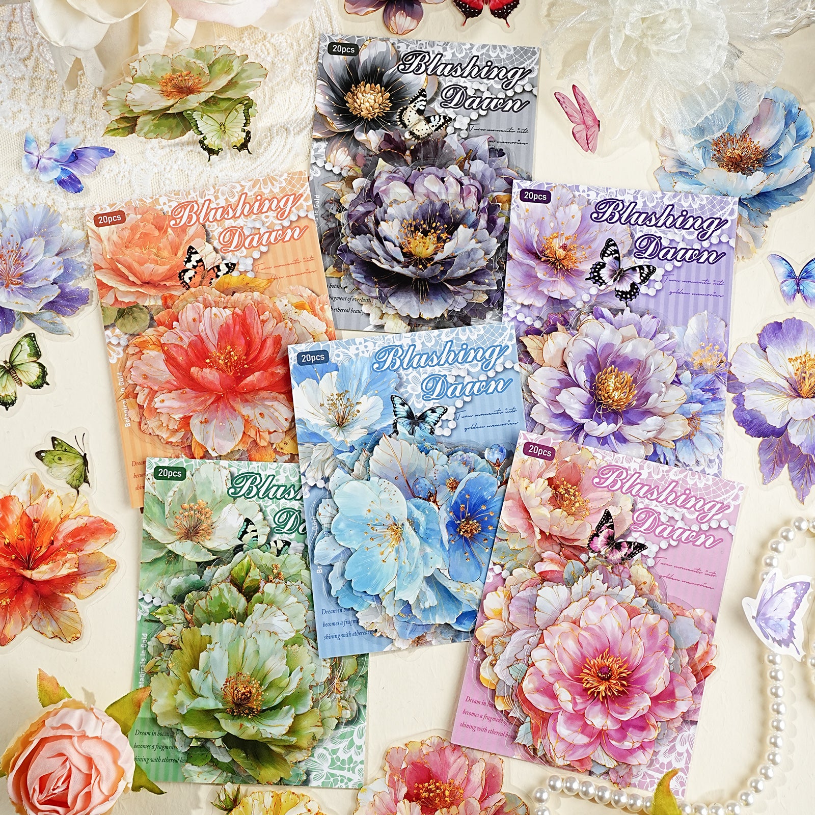260122 Gilded Floral Language PET sticker -20Pcs each pack