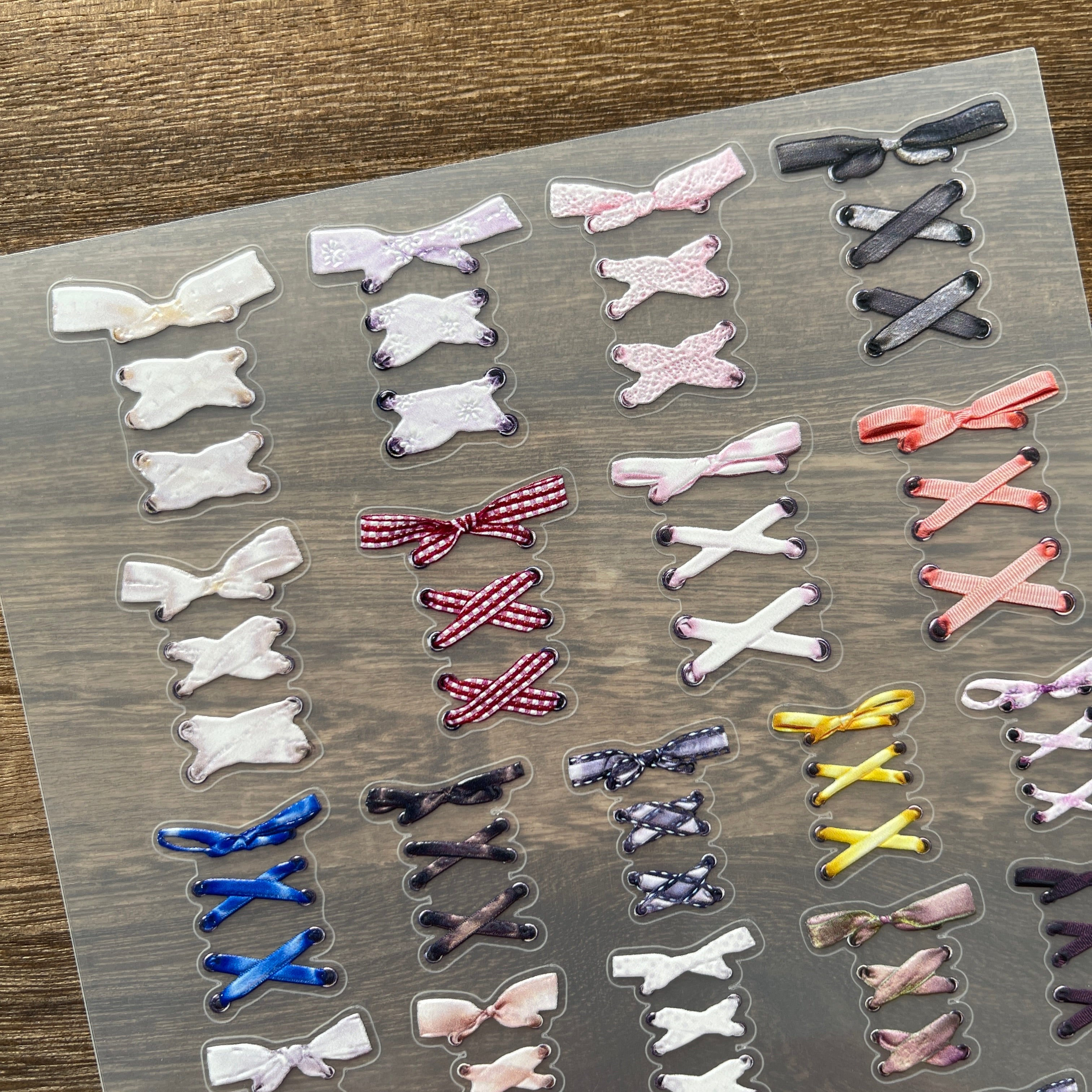 3D Vintage bow PET Stickers 1pcs