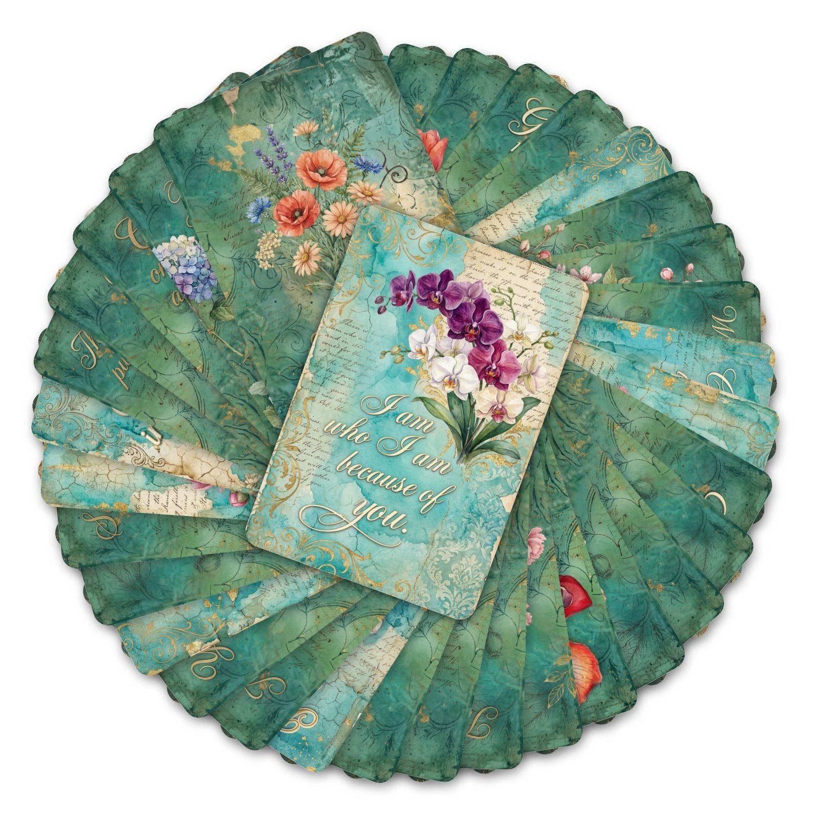 Mother's Day Flowers Cardstock 36pcs (2.36 × 3.5 inch)