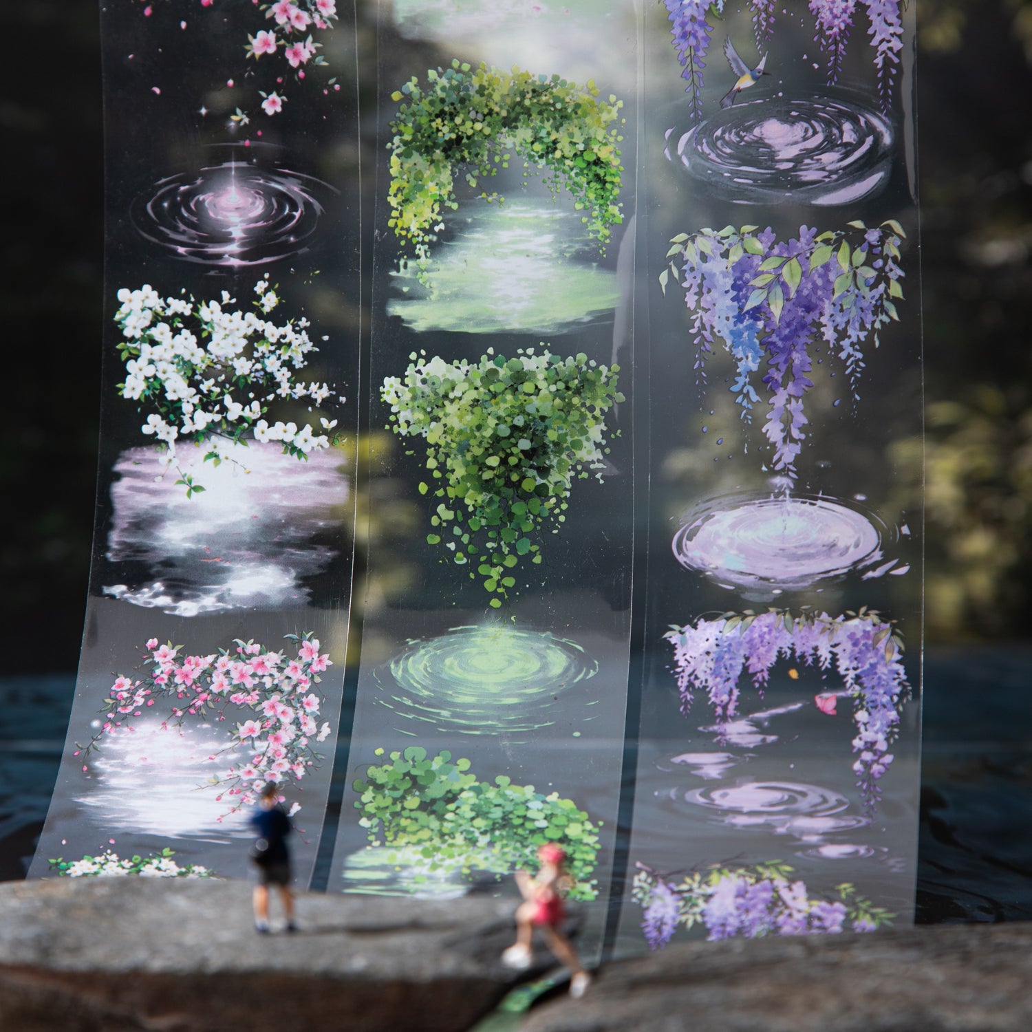 0807 Ripples and leaves PET tape -6cm*2m