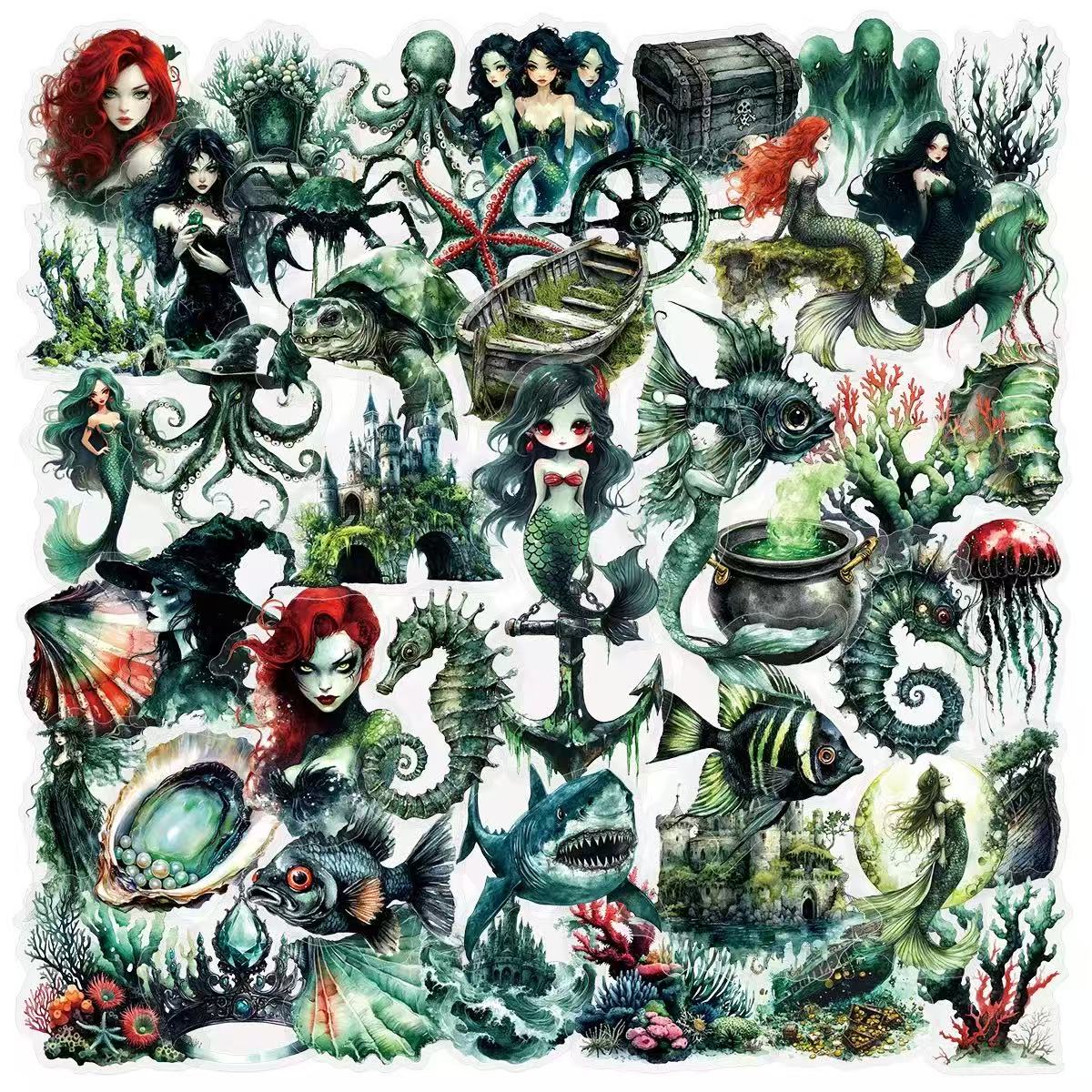 0613 50 Dark Mermaid PET sticker