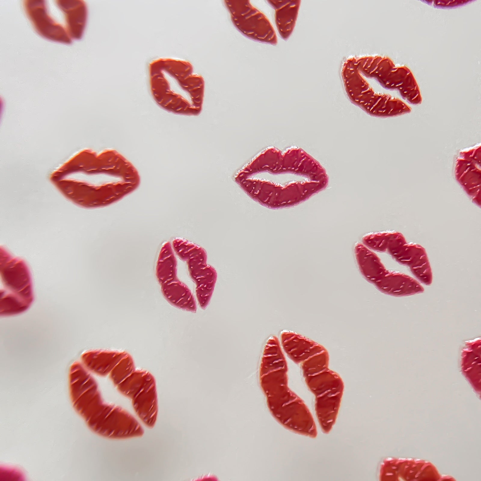 M339- Sexy Red Lip Prints Embossed Mini sticker 1 Pcs