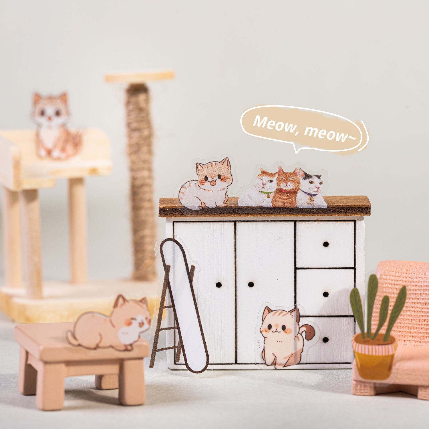 0522 The cat's home diary PET Sticker book -10Pcs each pack