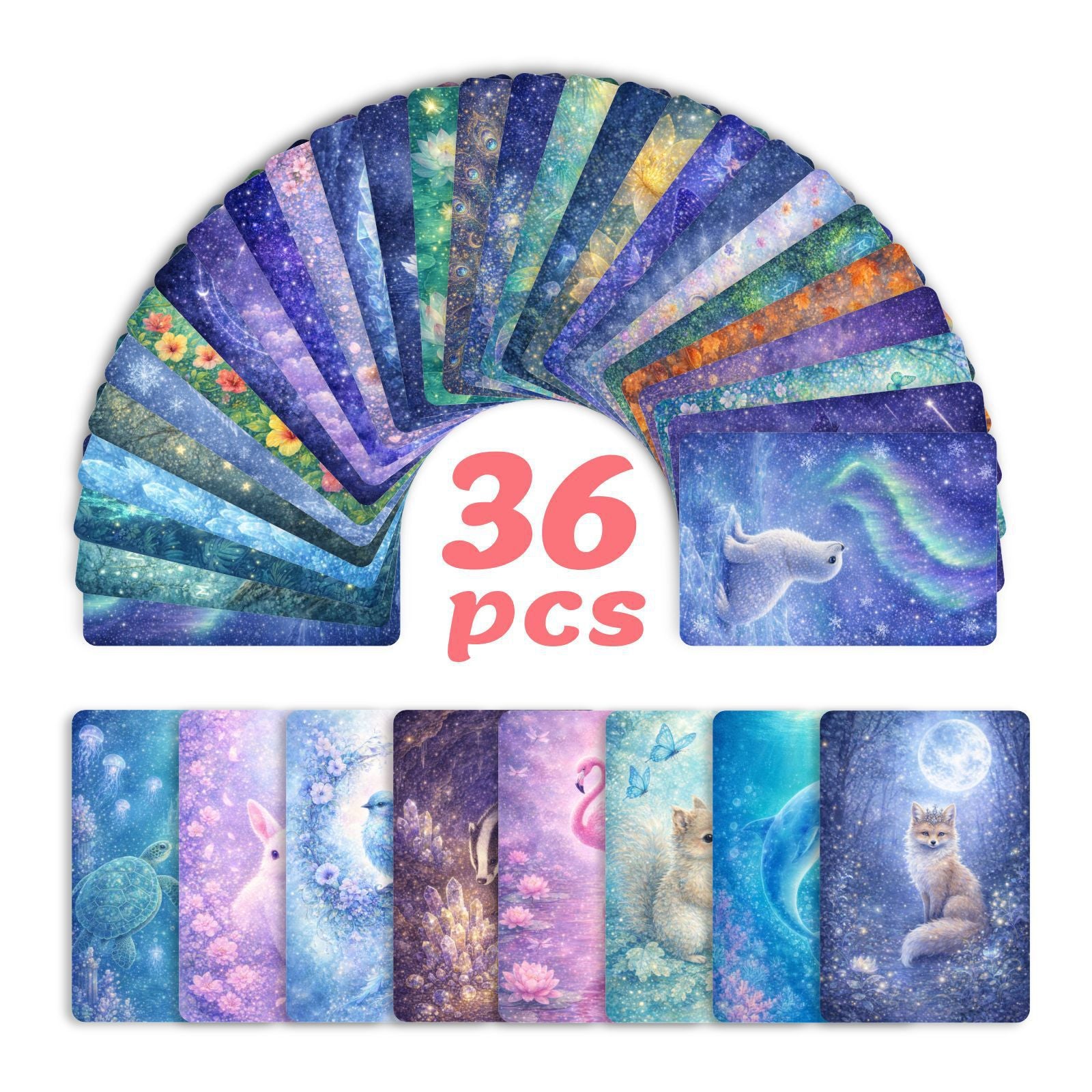 Dreamy Animals Cardstock 36pcs (2.36 × 3.5 inch)