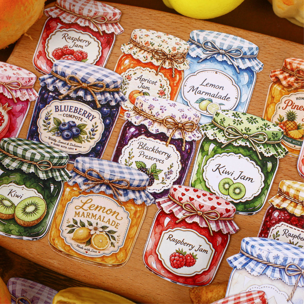 Honey Jar Jam Solid Stickers -10Pcs each pack