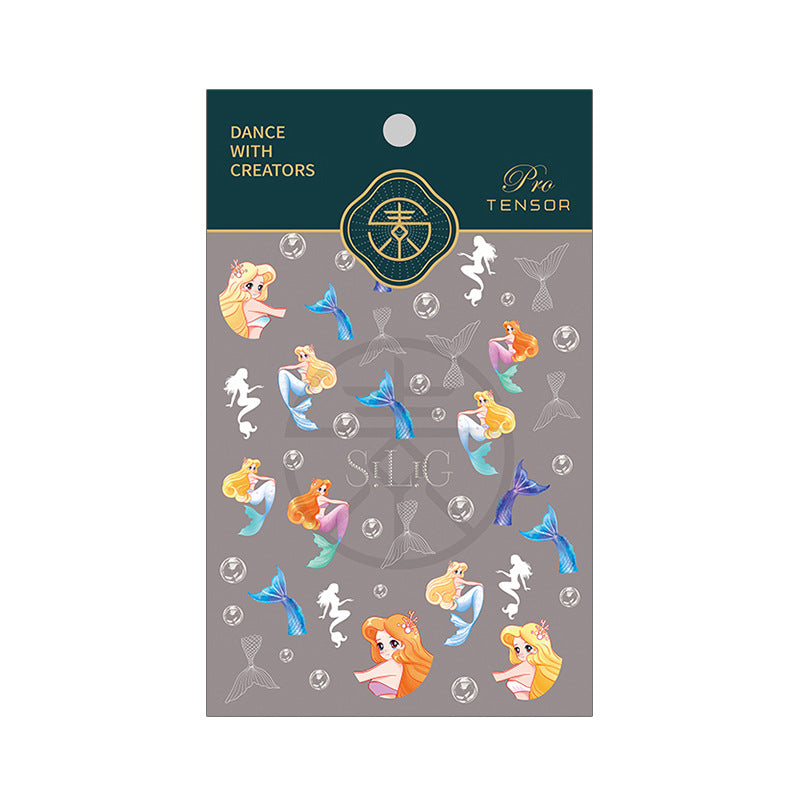 M17- Mermaids Flat Mini sticker 1 Pcs