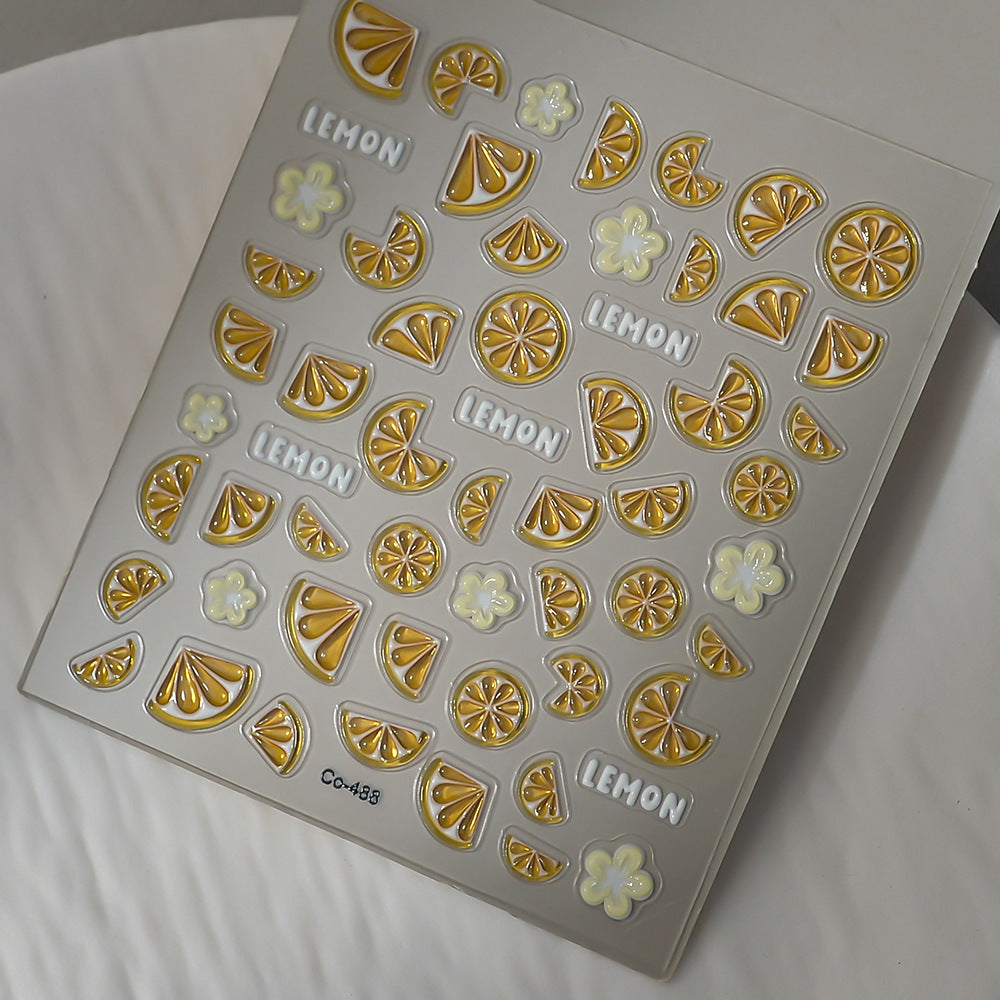 1027 M252- Lemon Embossed Mini sticker 1 Pcs