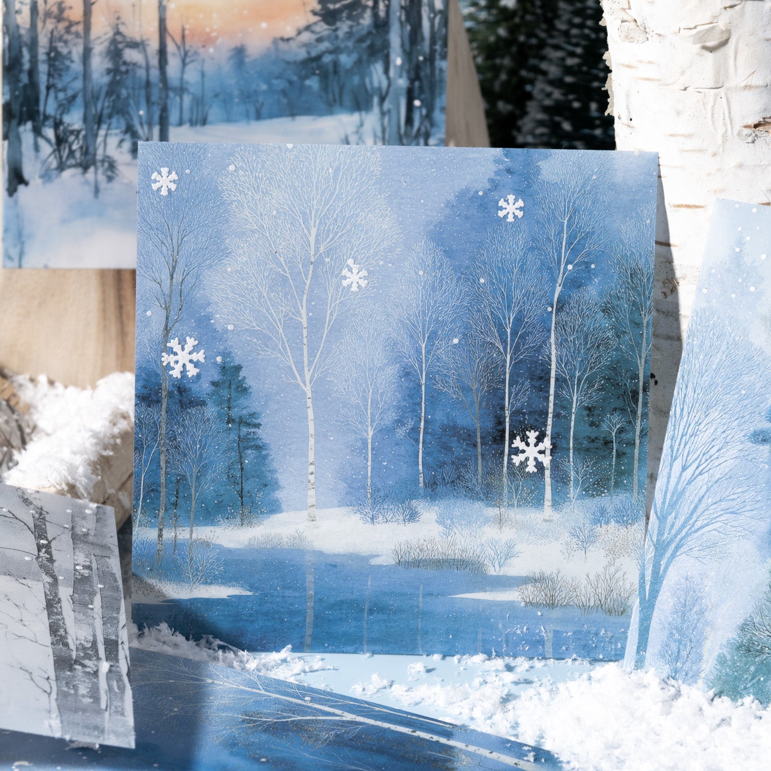 Snow outside the window PET sticker -10Pcs each pack