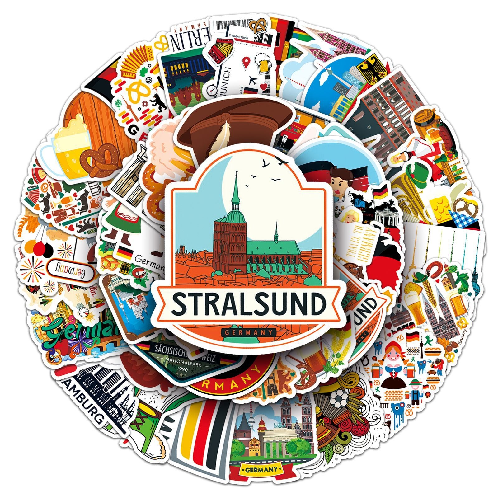 0617 50 Germany Stickers solid with white border