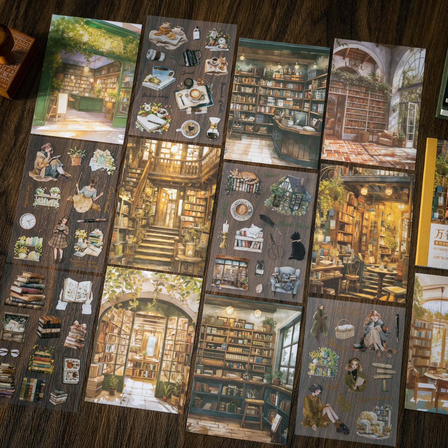 0527 Bookshops PET & Washi Sticker Book -20Pcs each pack