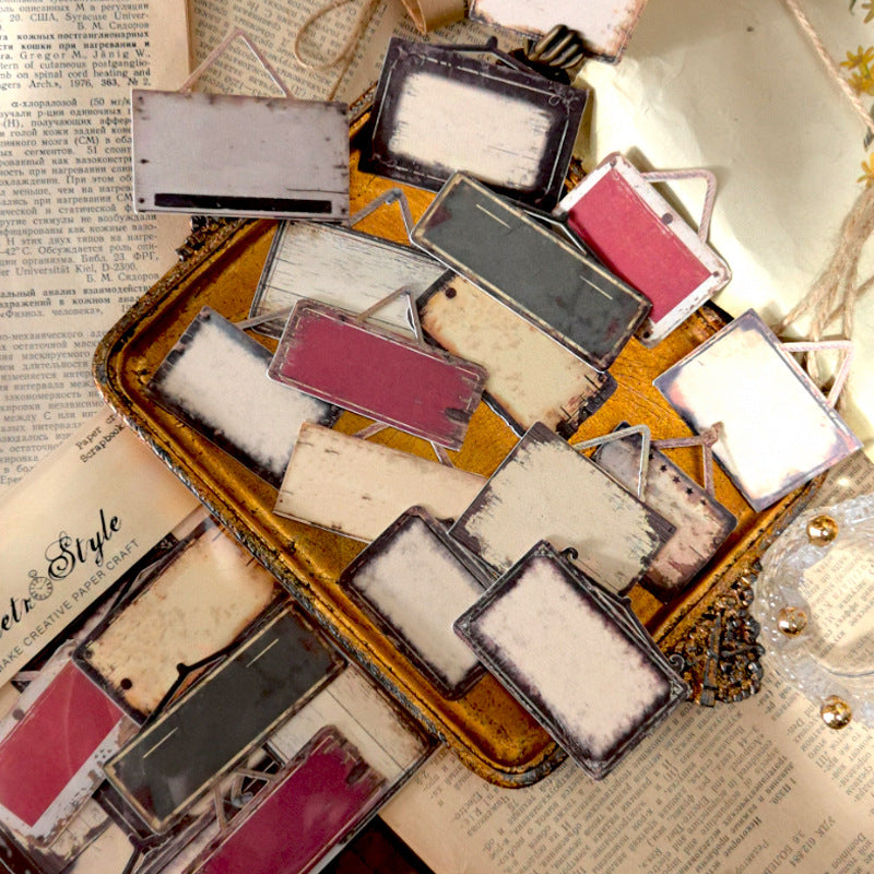 0502 Vintage labels Series Cardstock Sticker -15Pcs each pack