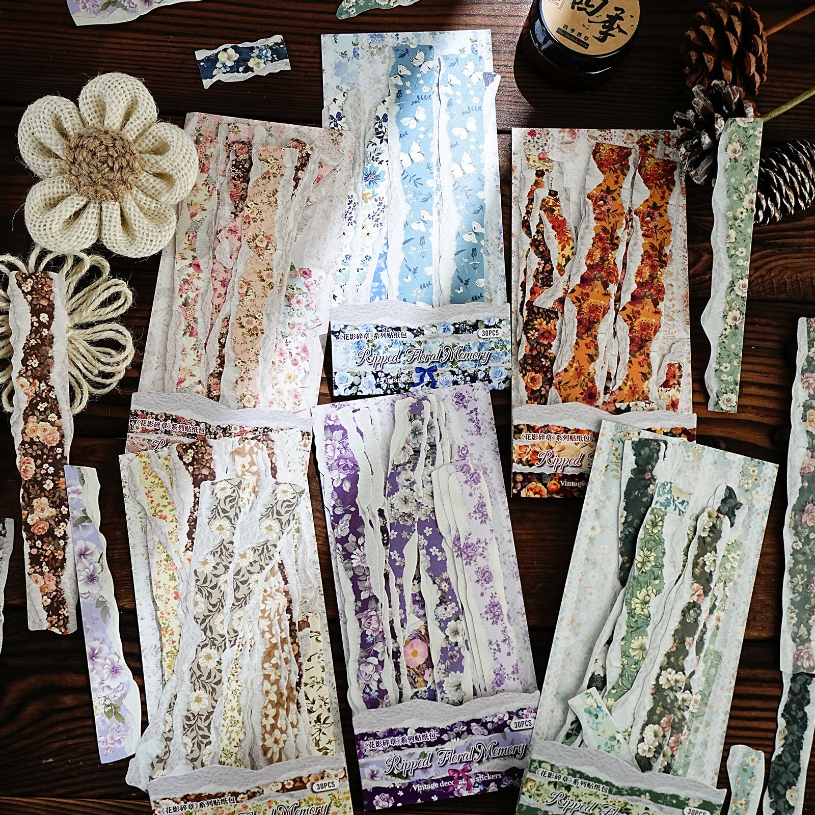 260120 Fragments of Flower Shadows Solid sticker -30Pcs each pack