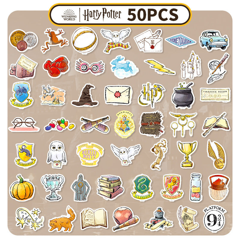50 Magic school gadgets Stickers solid with white border