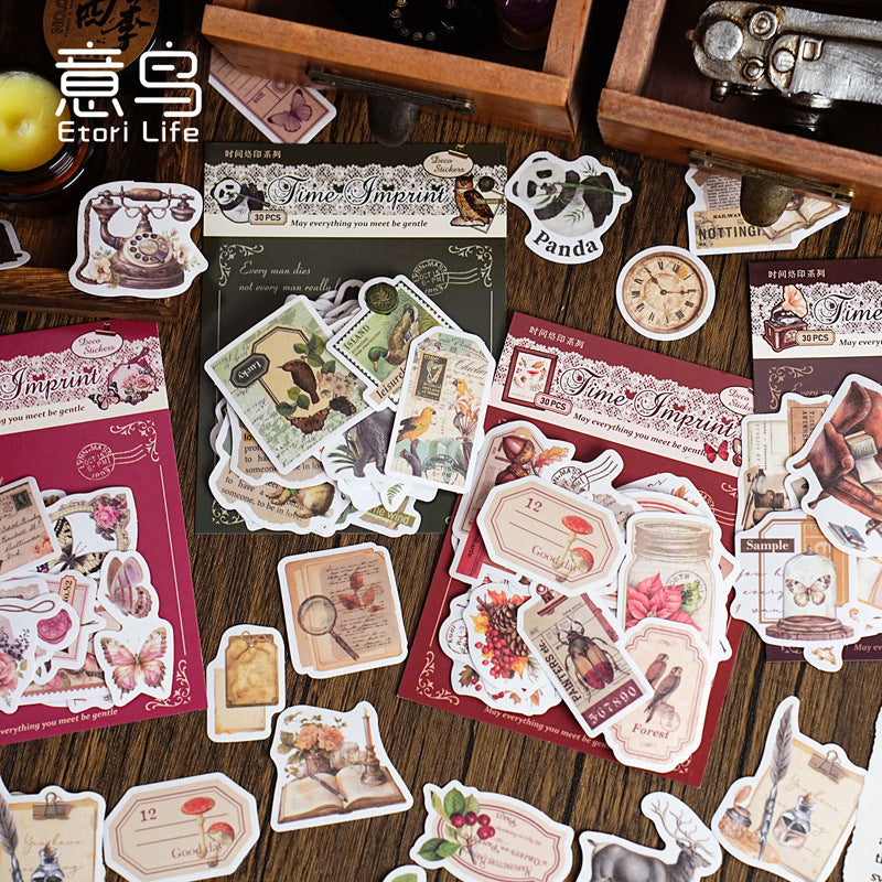 0313 Time imprint Series Washi Stickers -30Pcs each pack