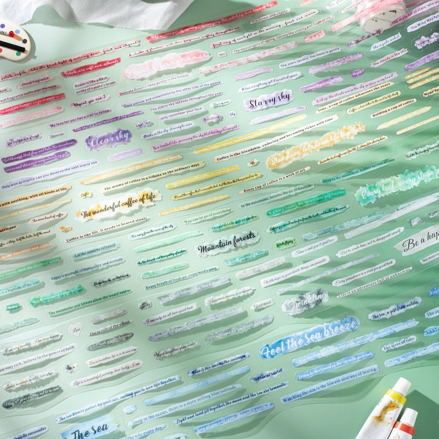 0612 Watercolor text PET tape -5CM*2M