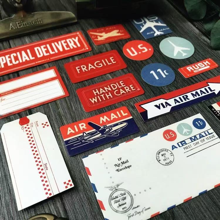 Vintage Aviation Logo Cardstock -13Pcs each pack