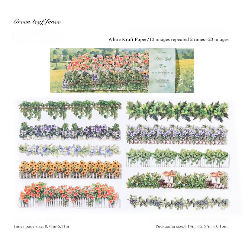 Flowers and fruits Solid Sticker -20Pcs each pack