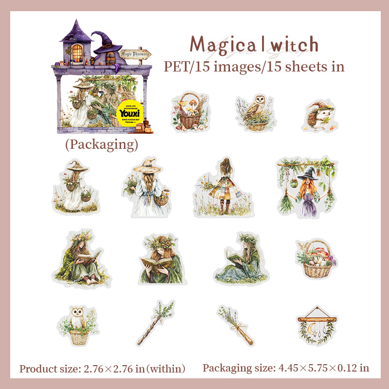 Magic medicine shop PET sticker -15Pcs each pack
