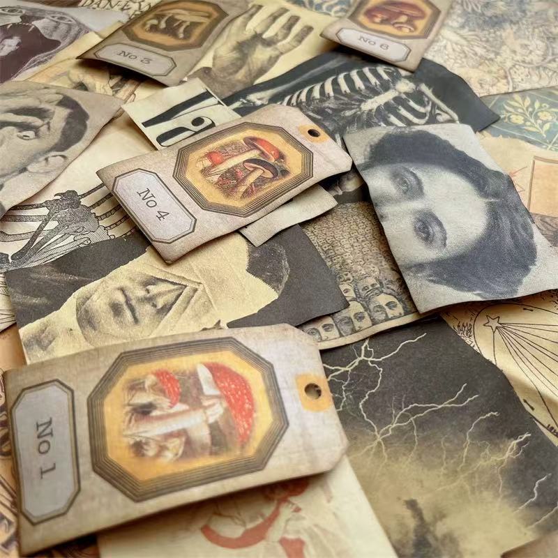 Vintage Dark Grotesque Hand-Dyed Paper -28Pcs each pack