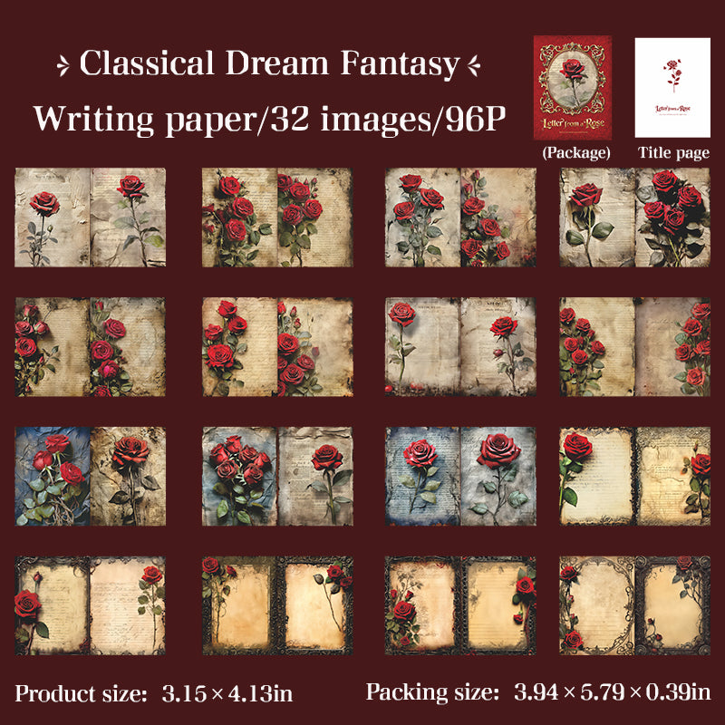 Rose letter book paper -30Pcs each pack