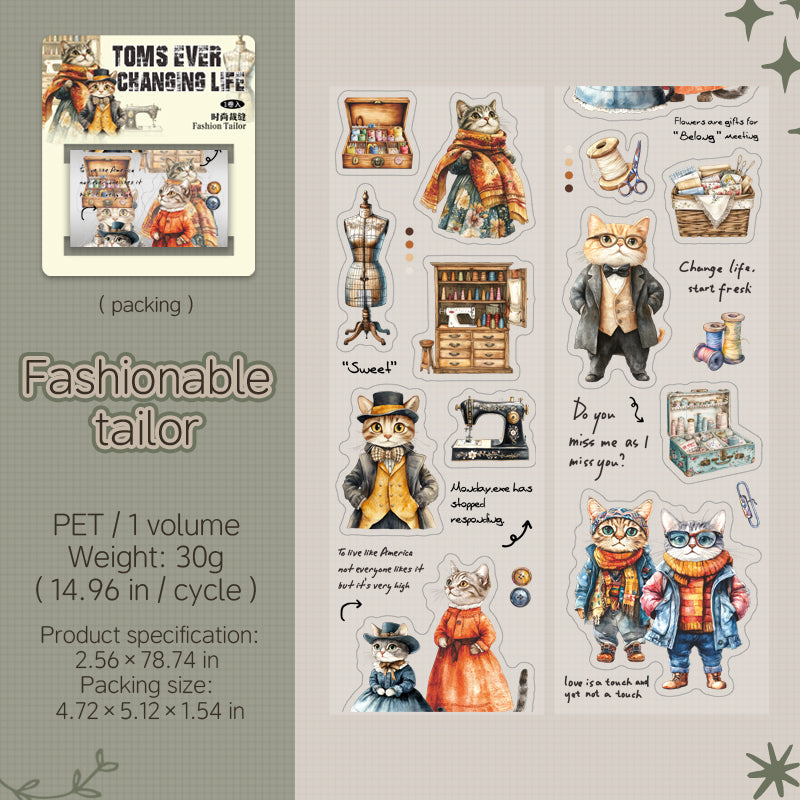 0809 Cat's life PET tape -6.5cm*2m
