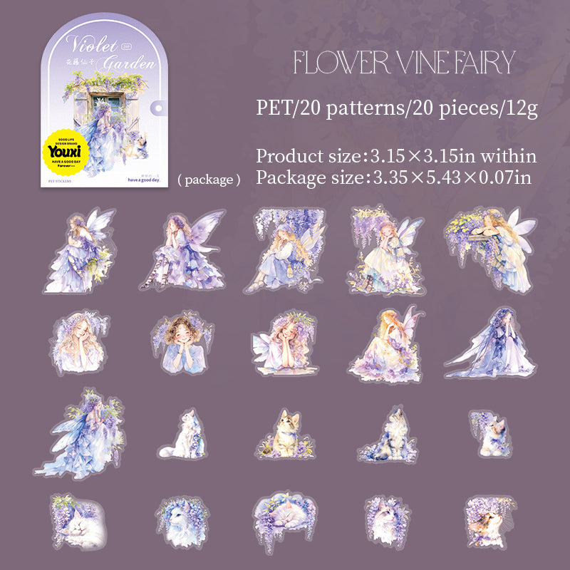 0314 Violet Garden Series Sticker -20Pcs each pack