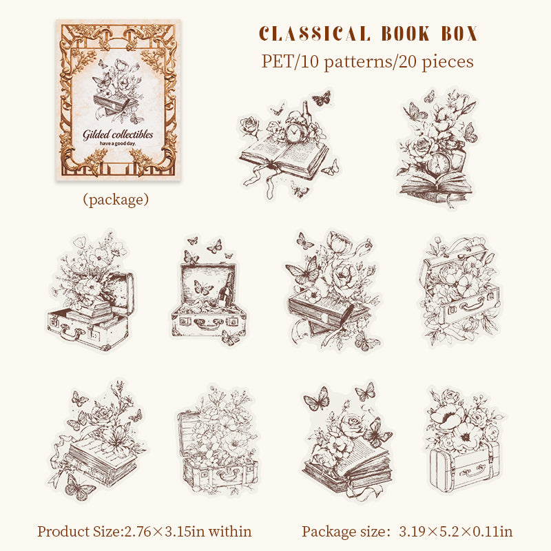 Vintage PET sticker -20Pcs each pack