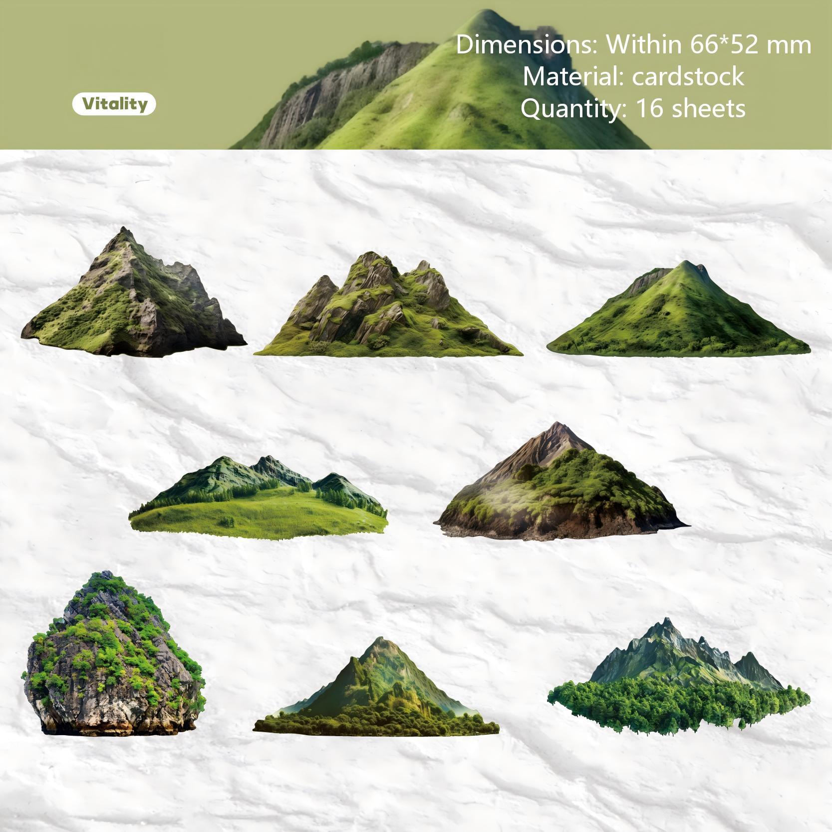 Hill cardstock Sticker -16Pcs each pack