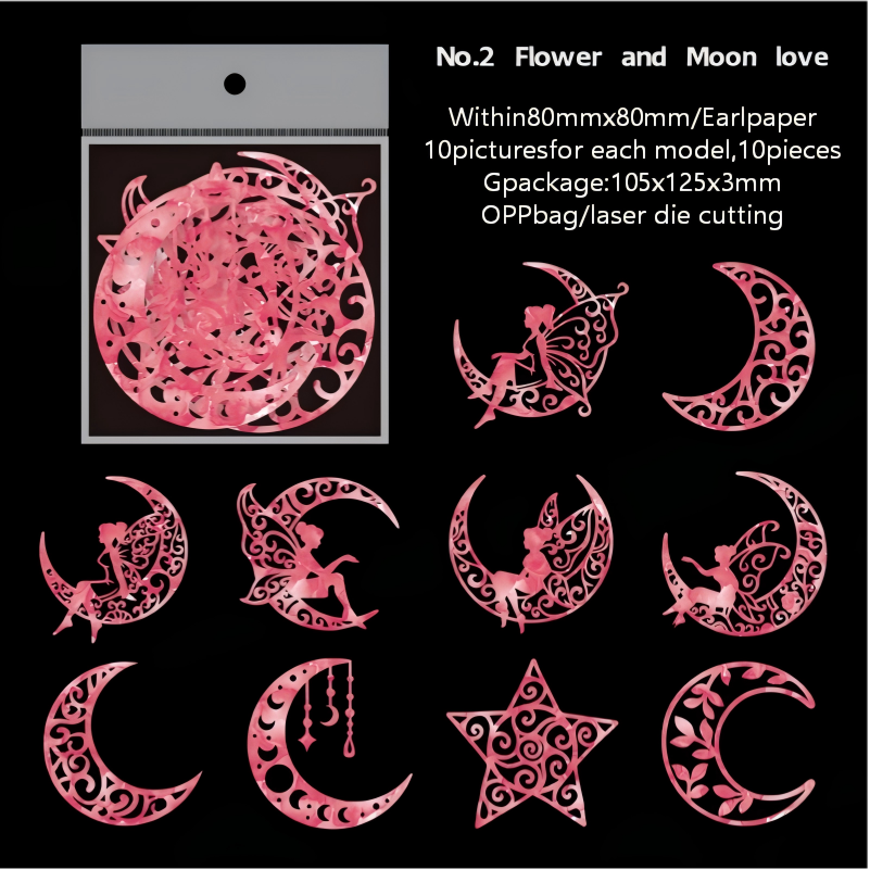 Whimsical die cut paper -10Pcs each pack