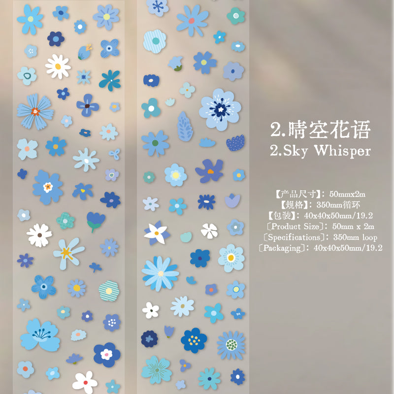 Glazed Floral Vellum paper Tape (5cm x 2m)