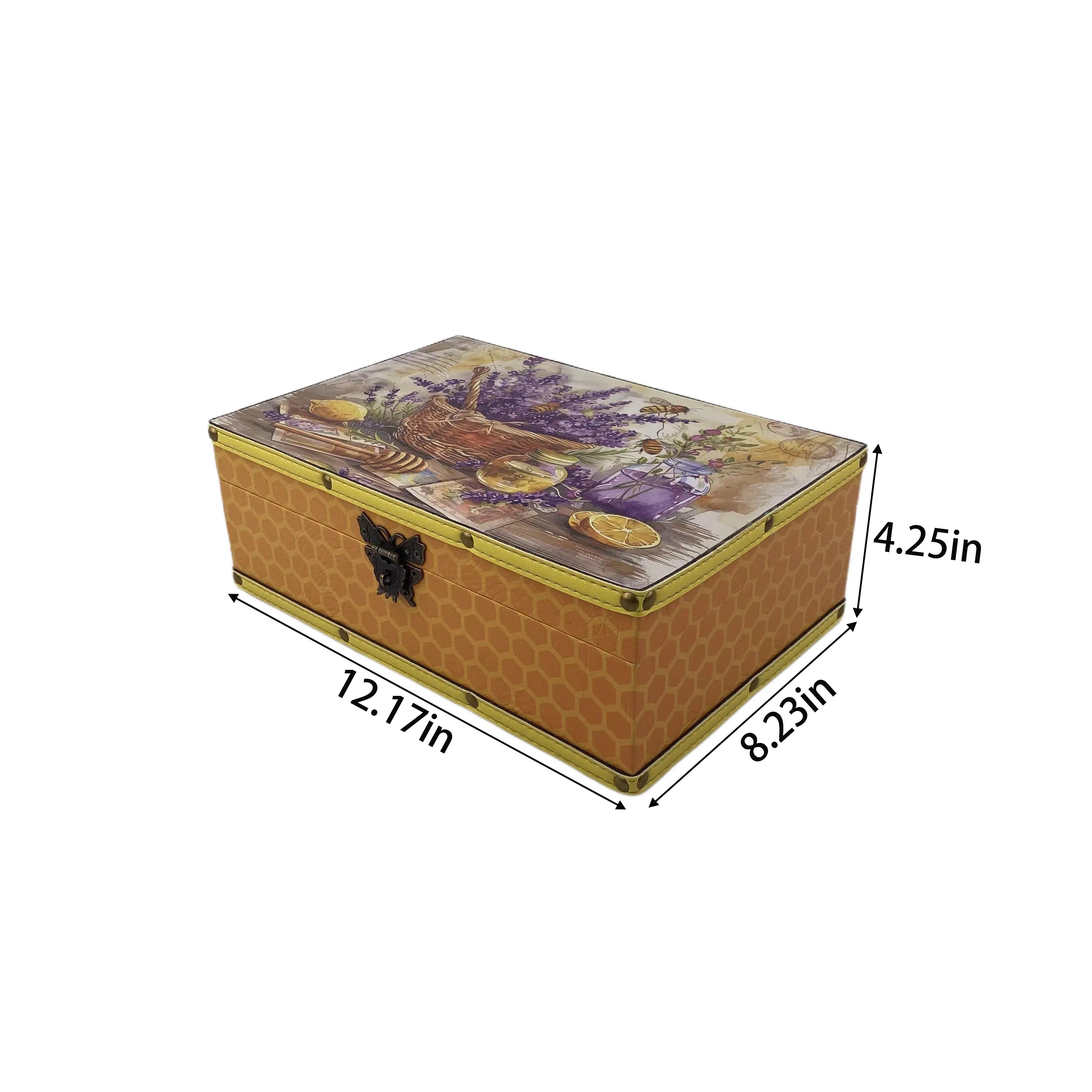 G38- Lavender wooden box (Side yellow)