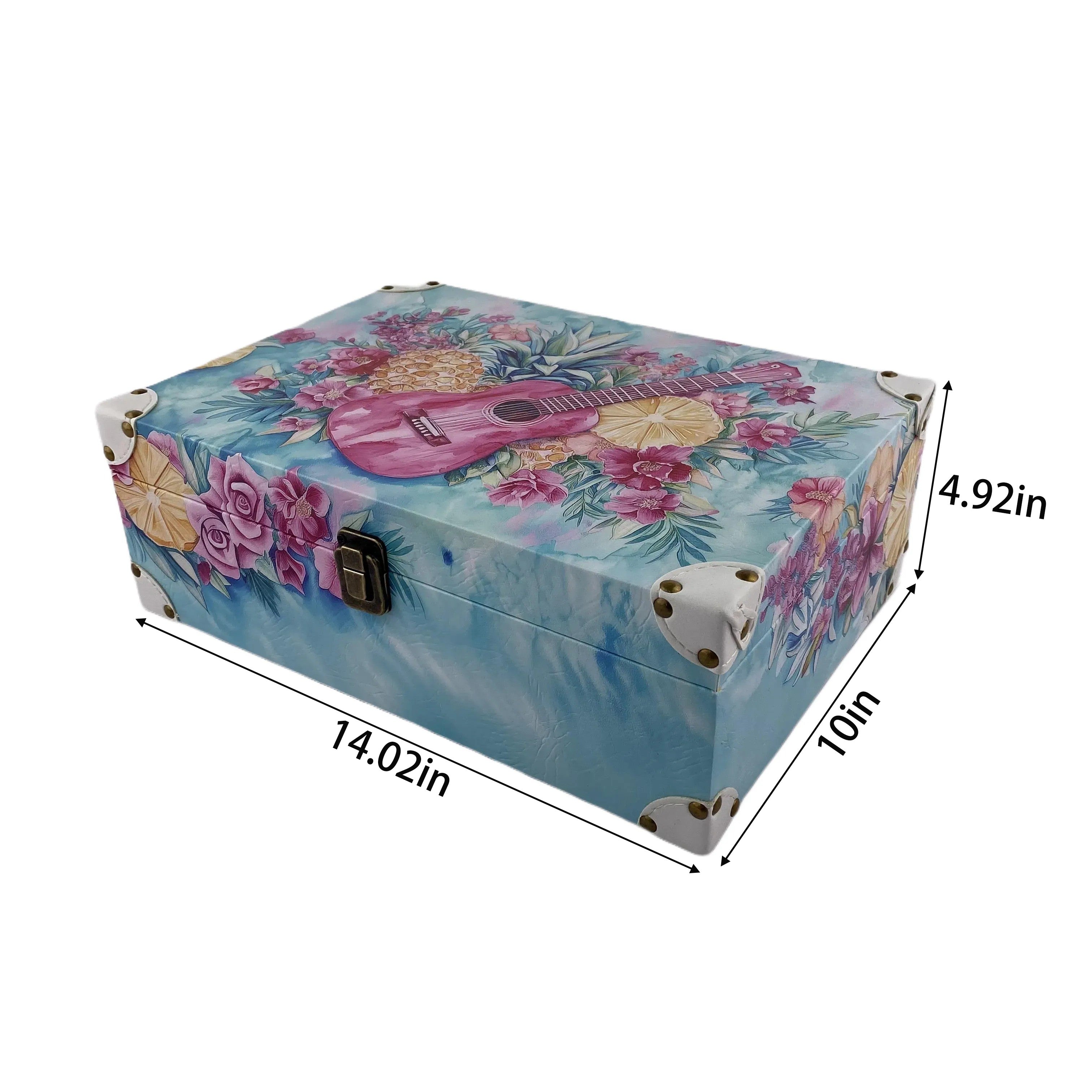 G89- Ukulele and pineapple wooden box