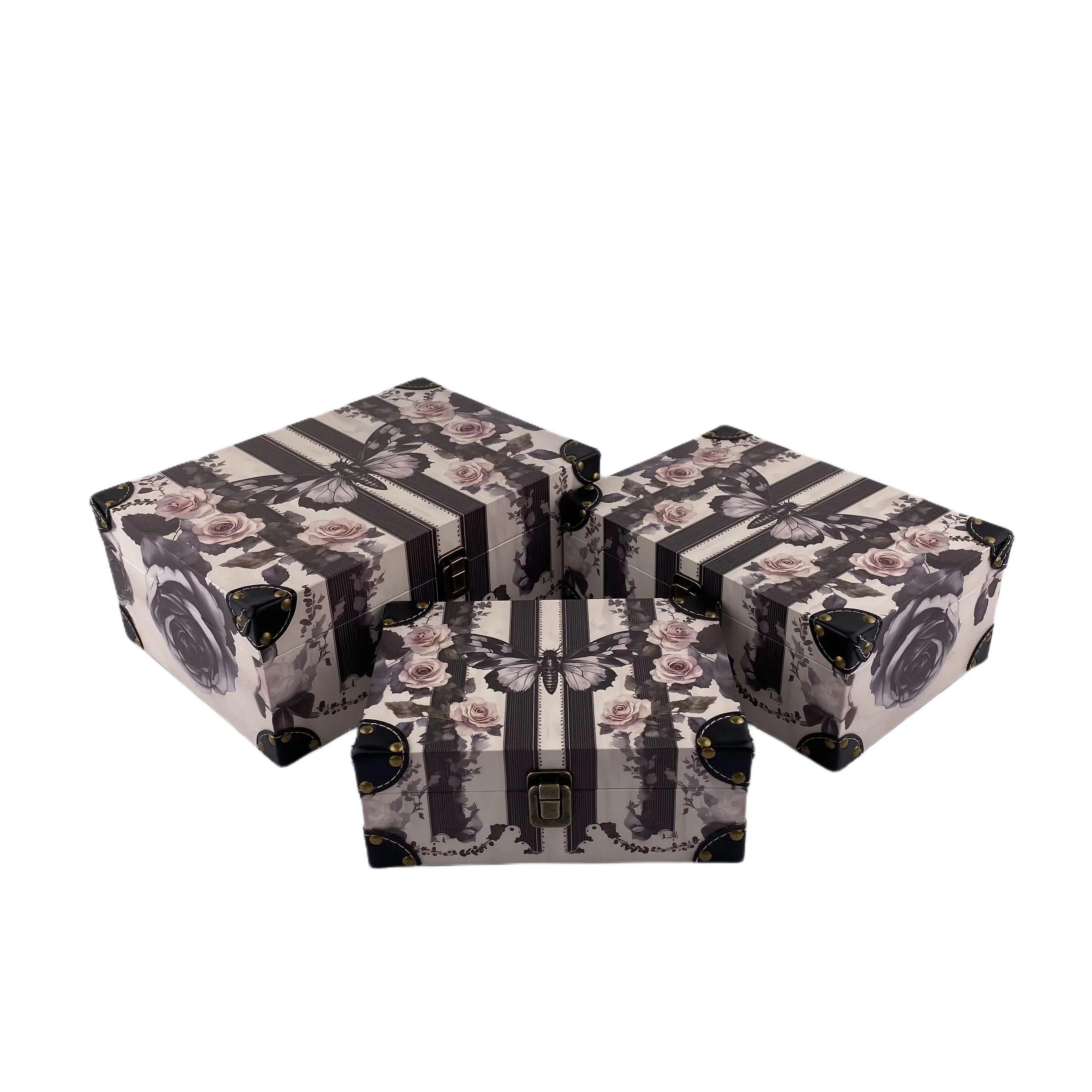 G95- Moth and flower wooden box