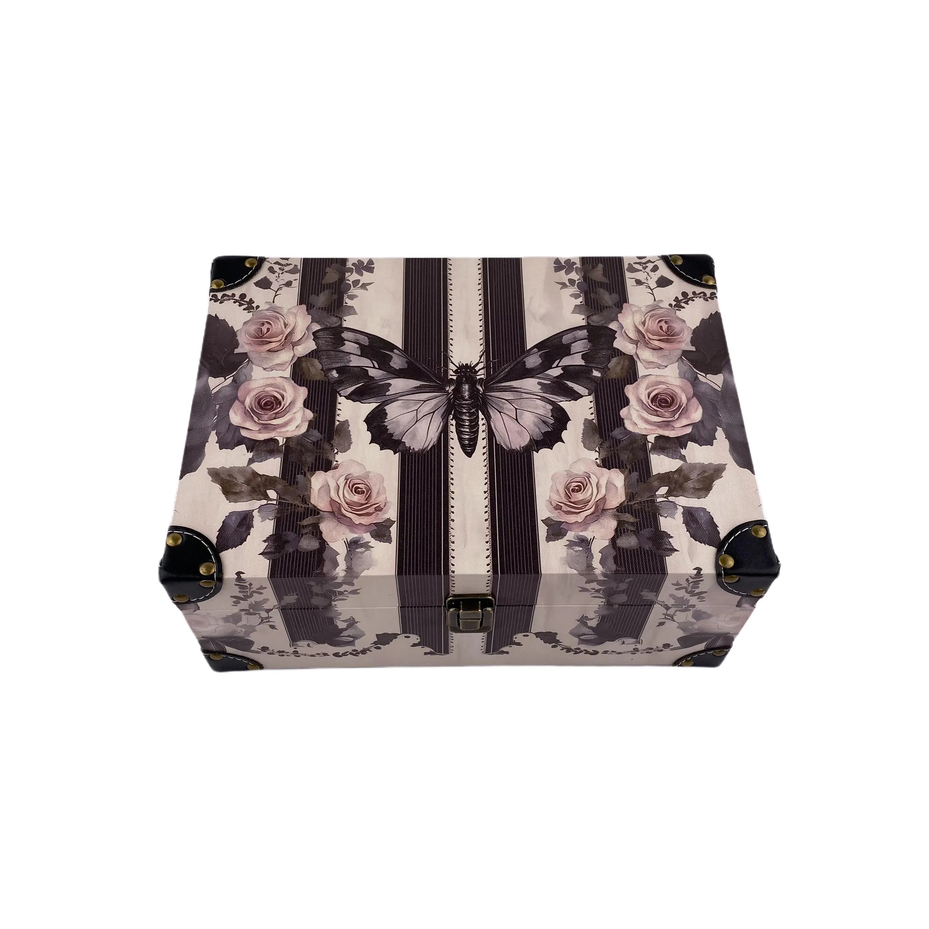 G95- Moth and flower wooden box