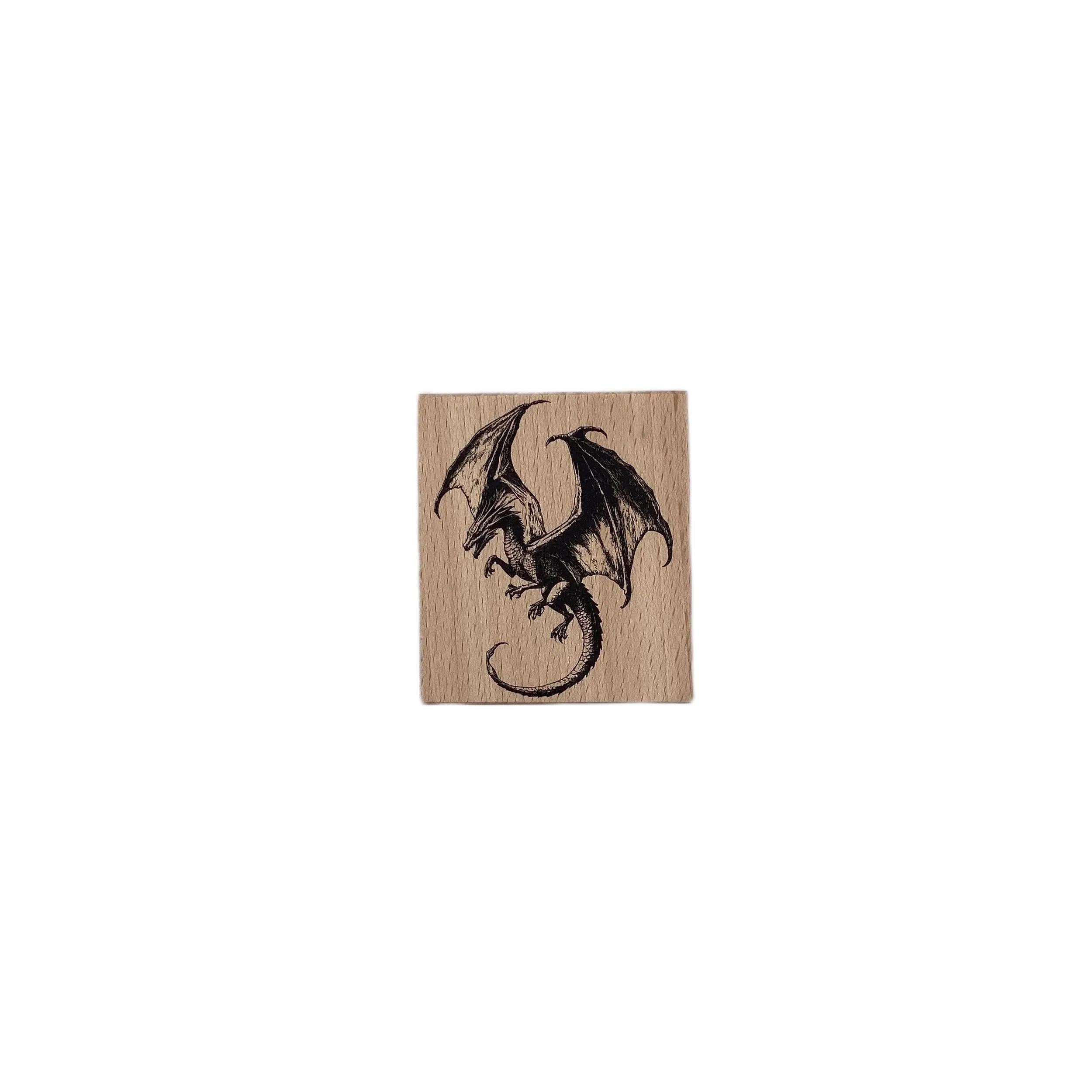 Dragon wooden stamp 8*7 cm