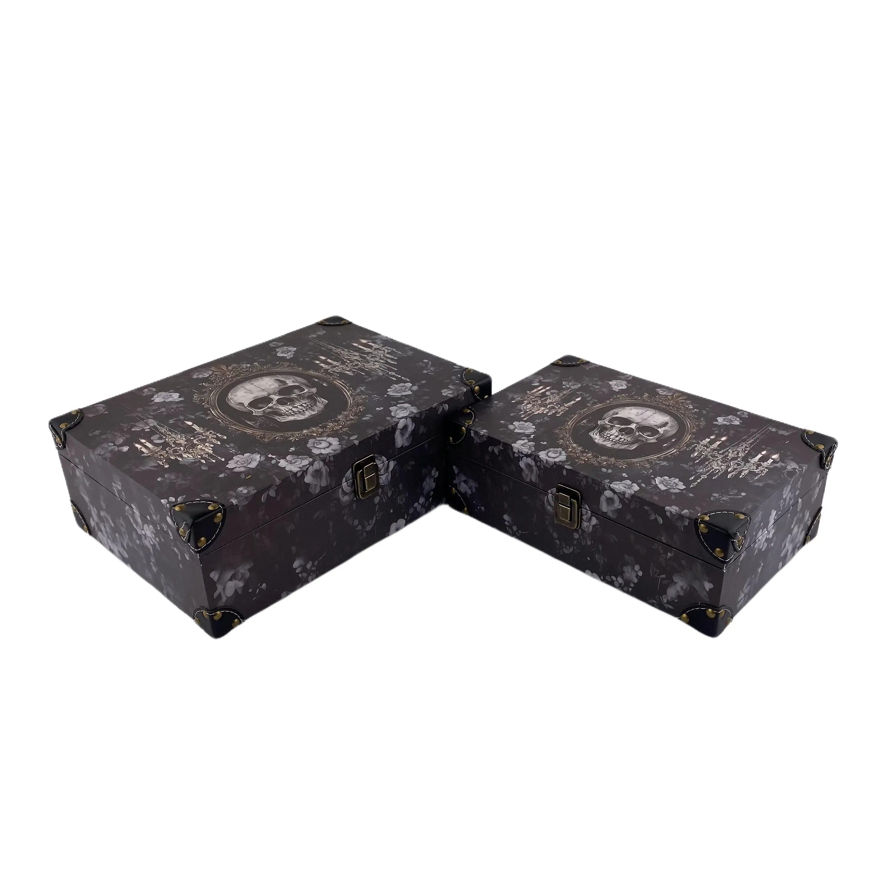 G113- Skull wooden box