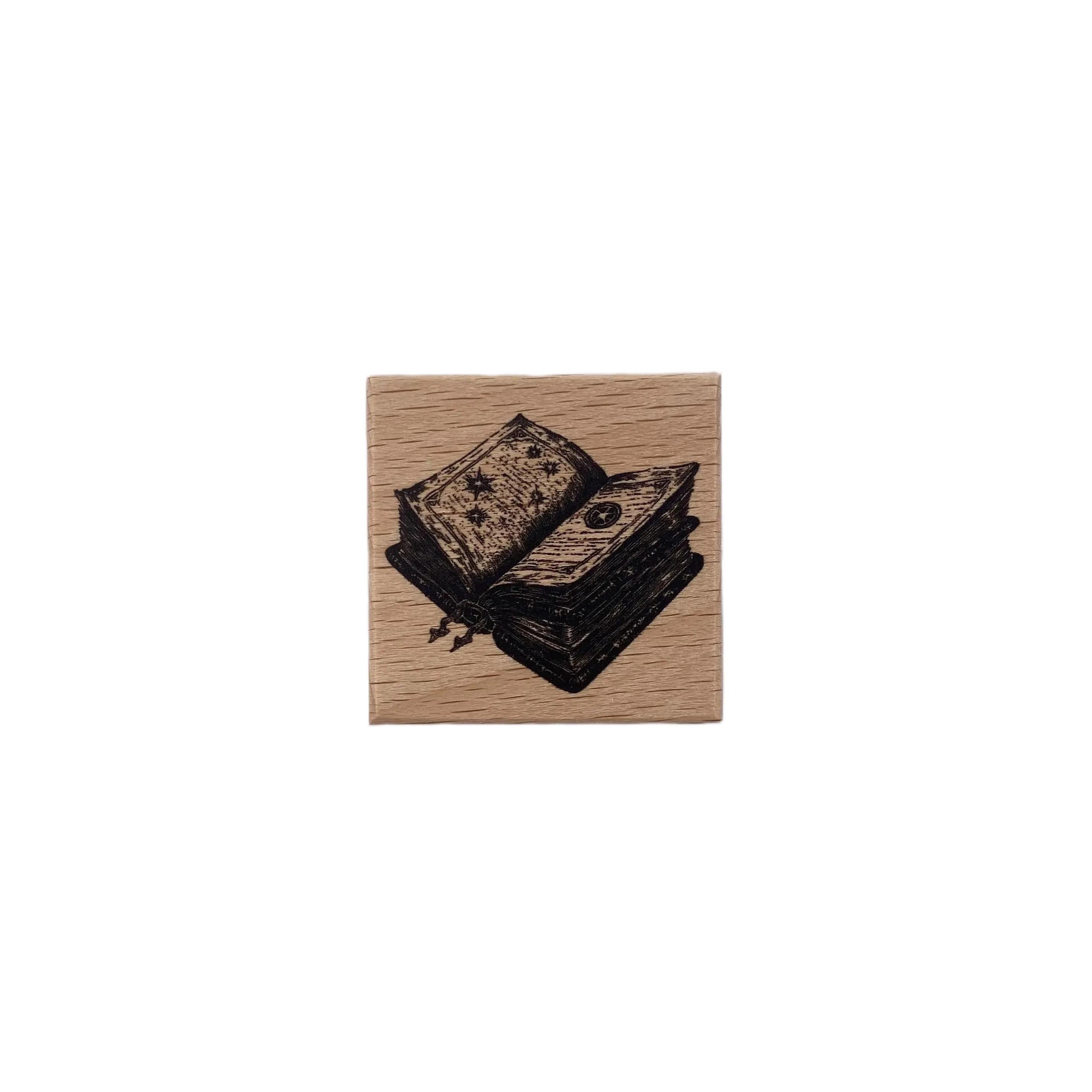 Spell book wooden stamp 4*4 cm