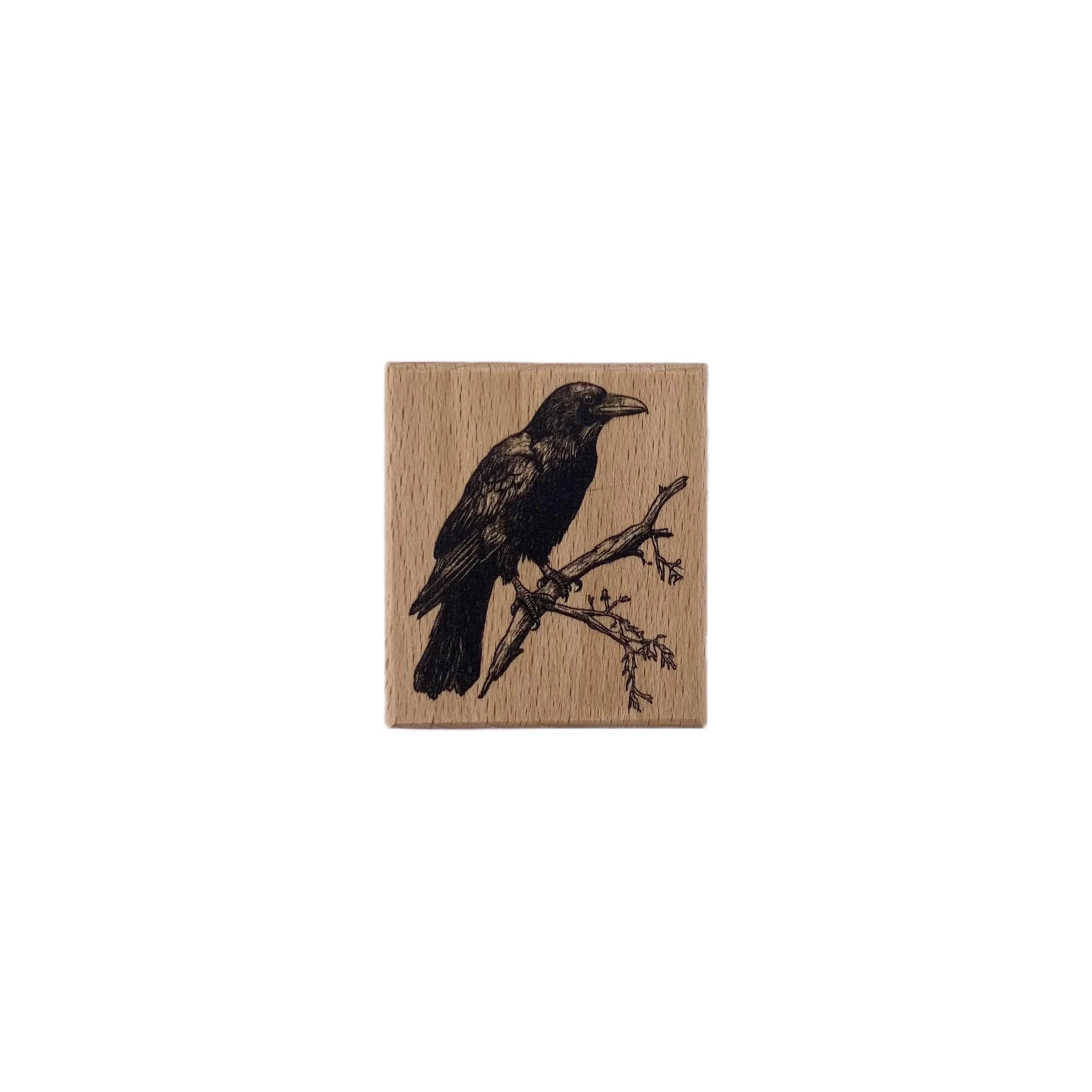 Crows wooden stamp 4*3.5 cm