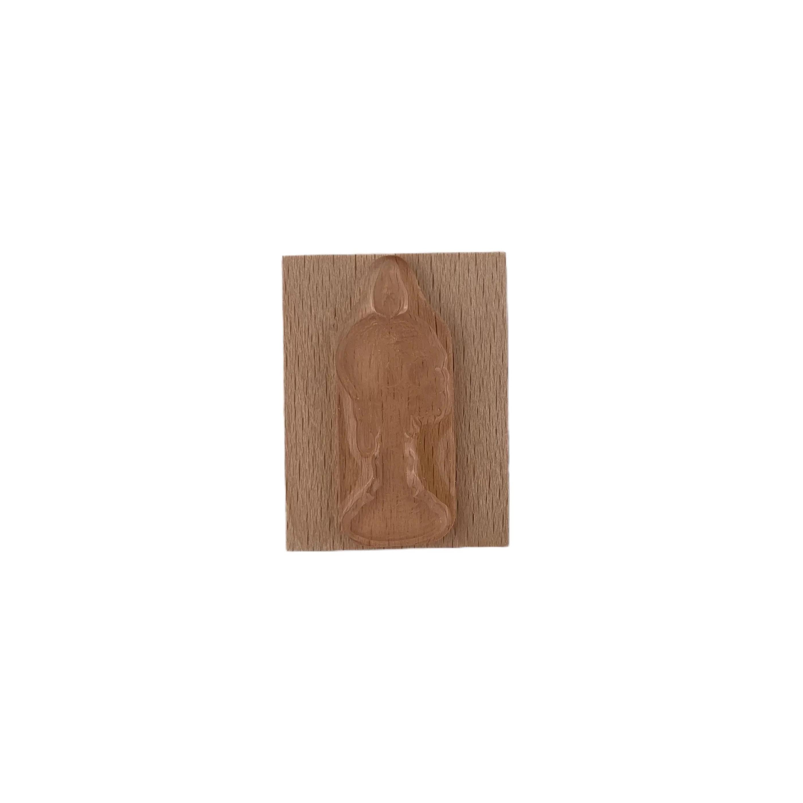Skeleton Candlestick wooden stamp 4.5*3.4 cm