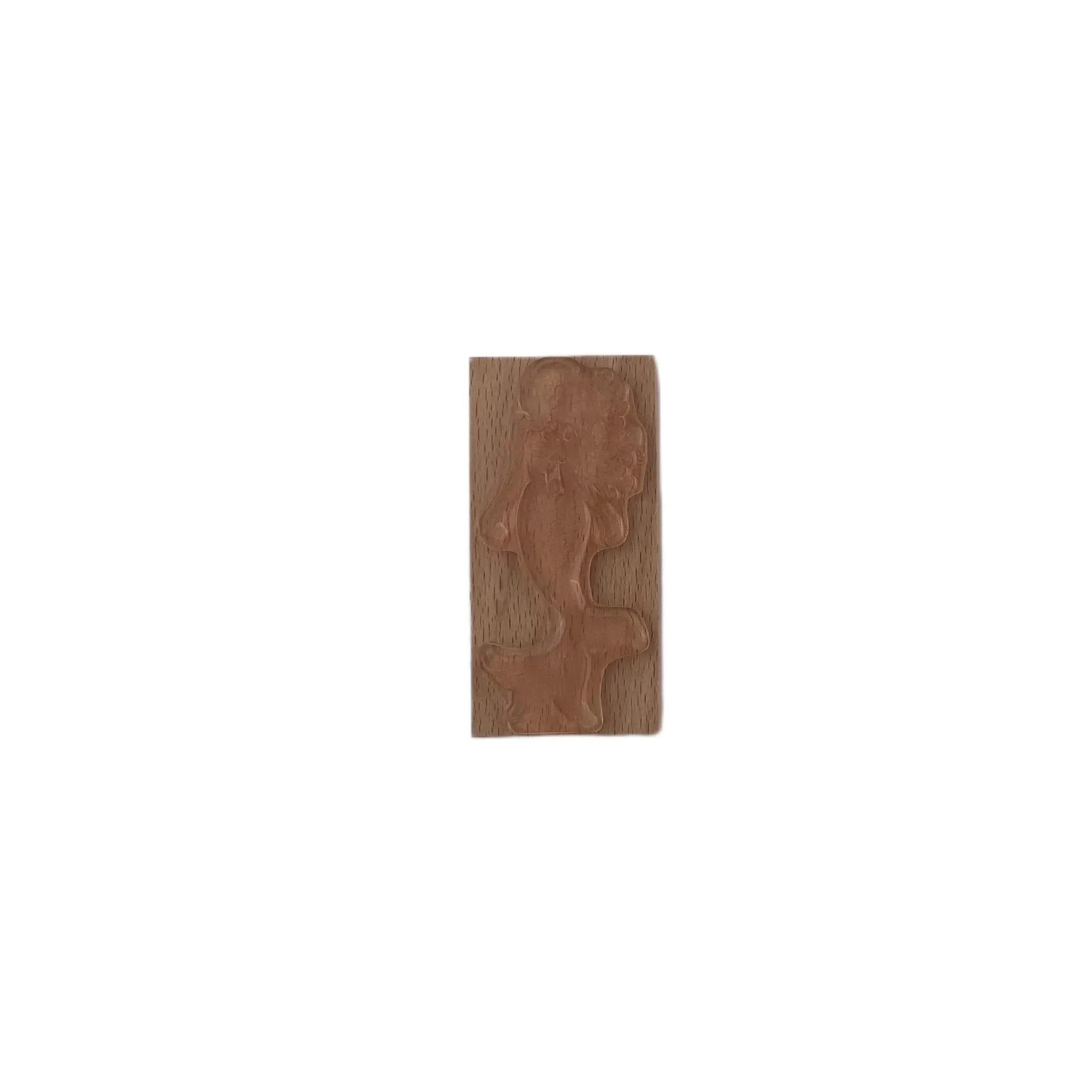 Mermaids wooden stamp 6.9*3.4 cm
