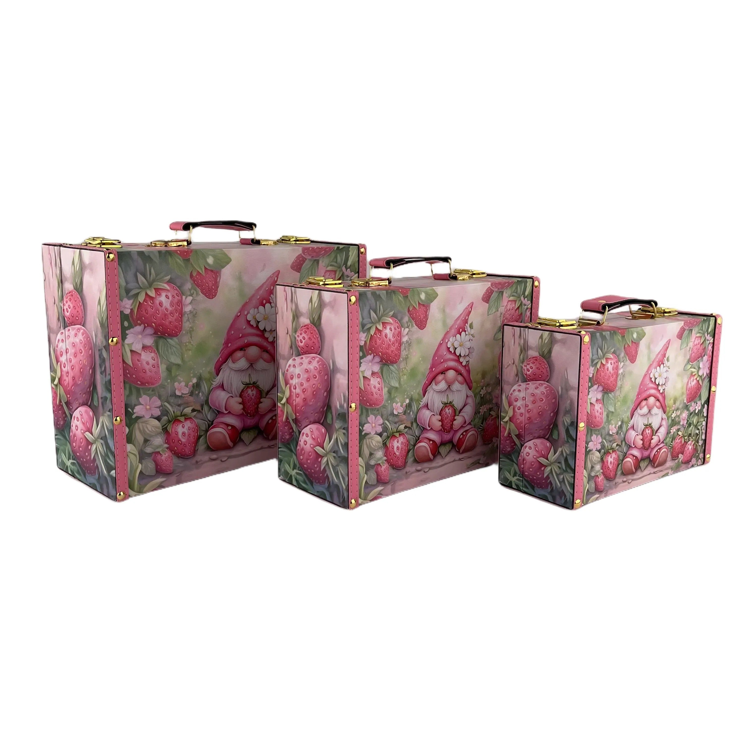 G201- Strawberry Gnome Suitcase