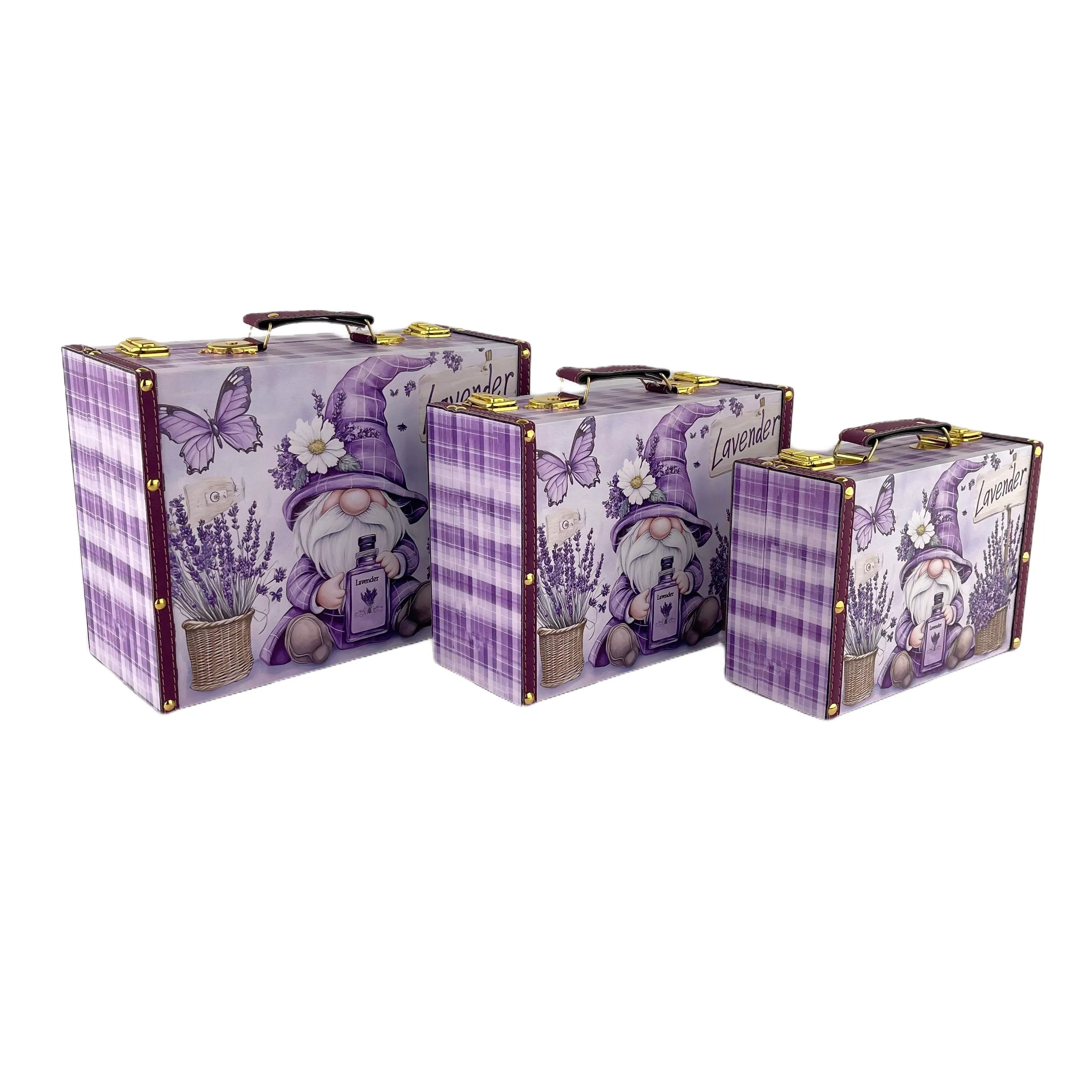 G222- Lavender Gnome Suitcase