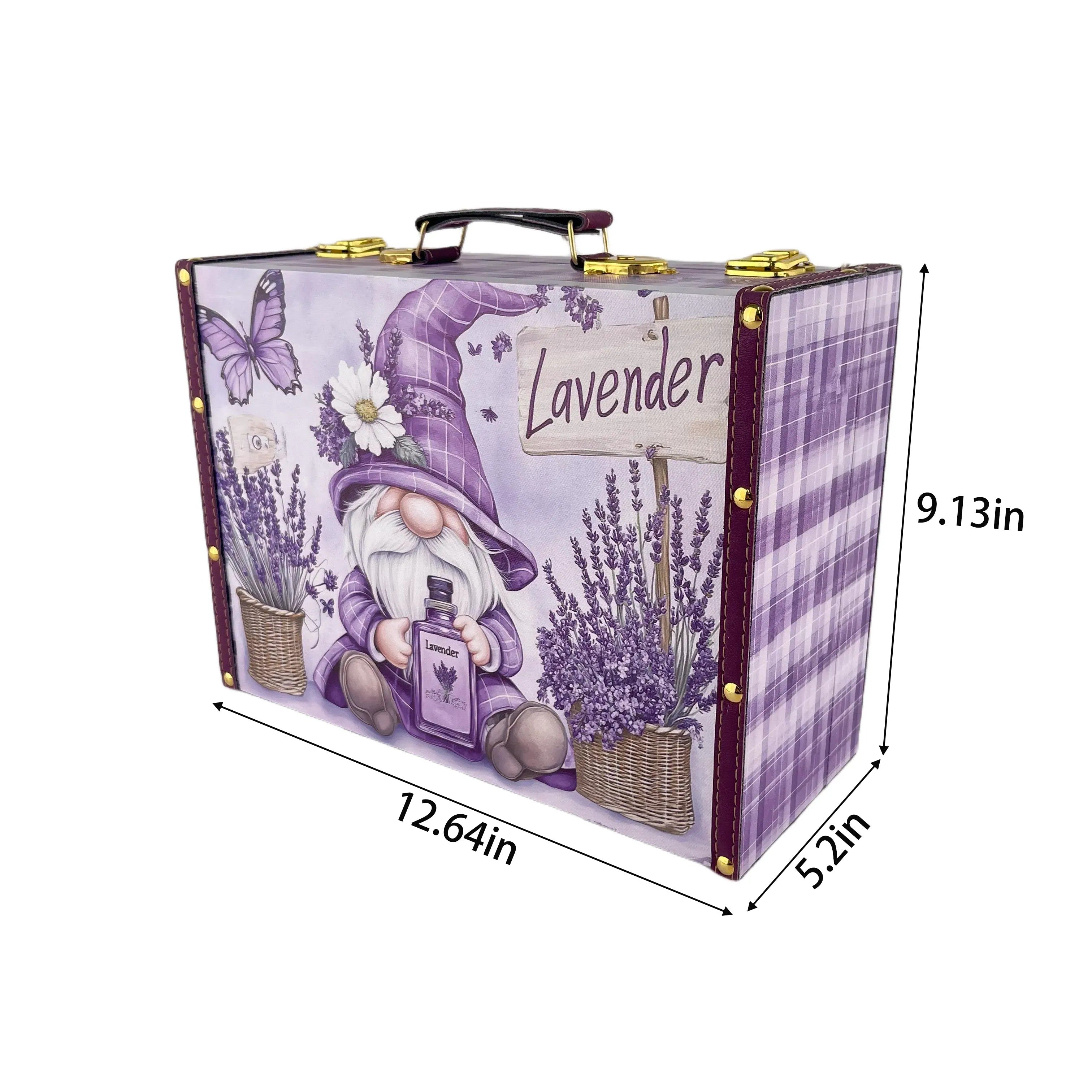 G222- Lavender Gnome Suitcase