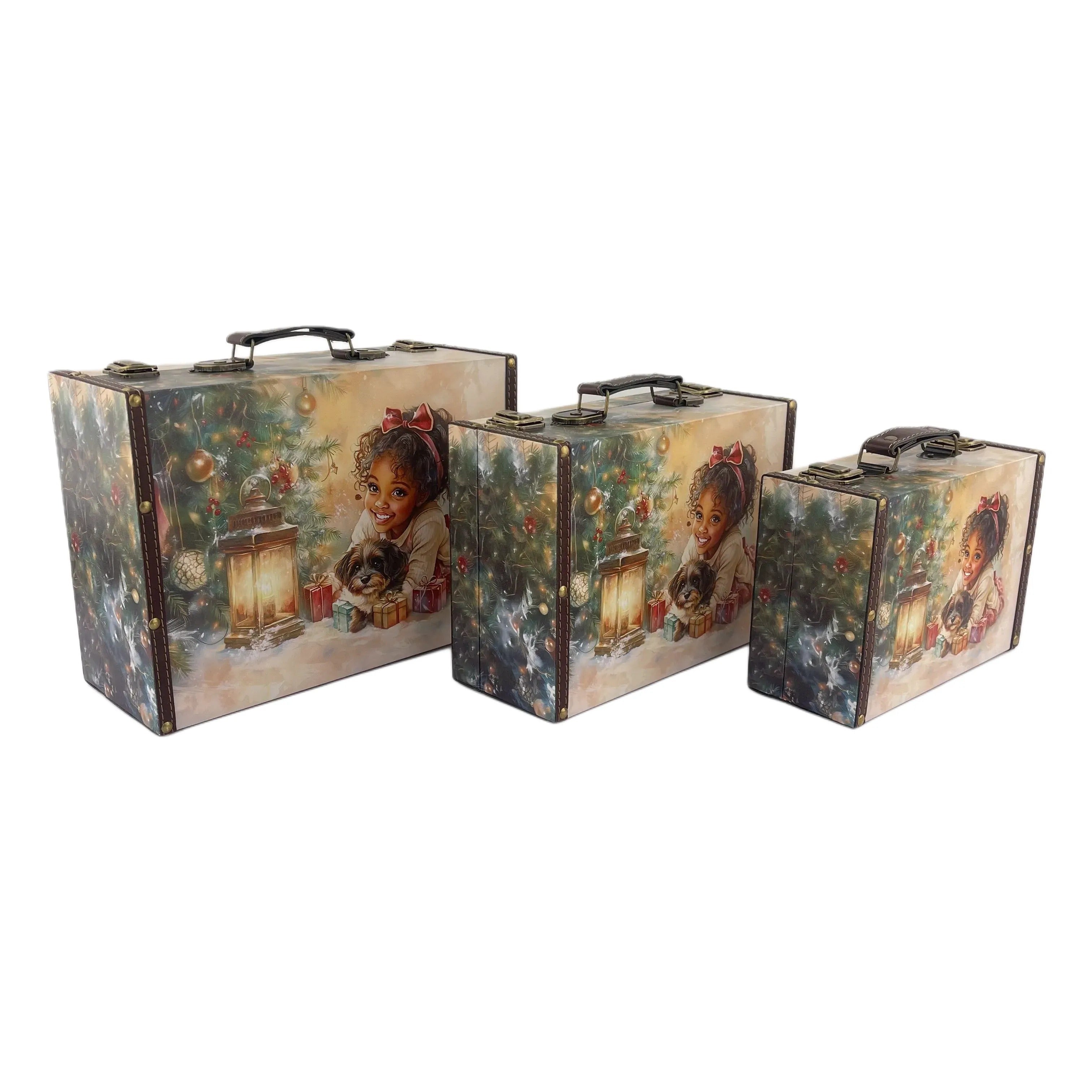G240- Christmas Girl Suitcase