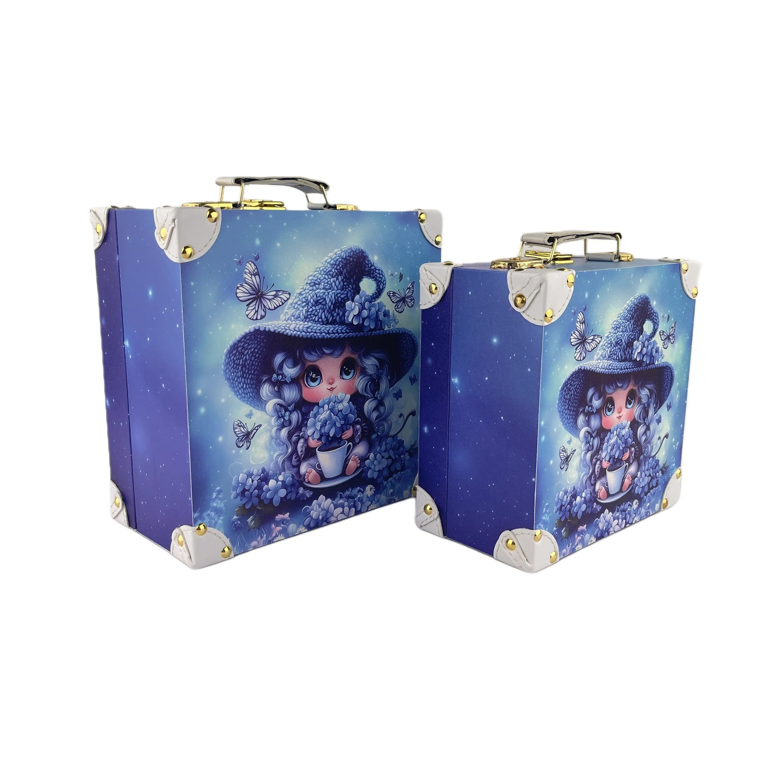 G255- Hydrangea Girl Suitcase