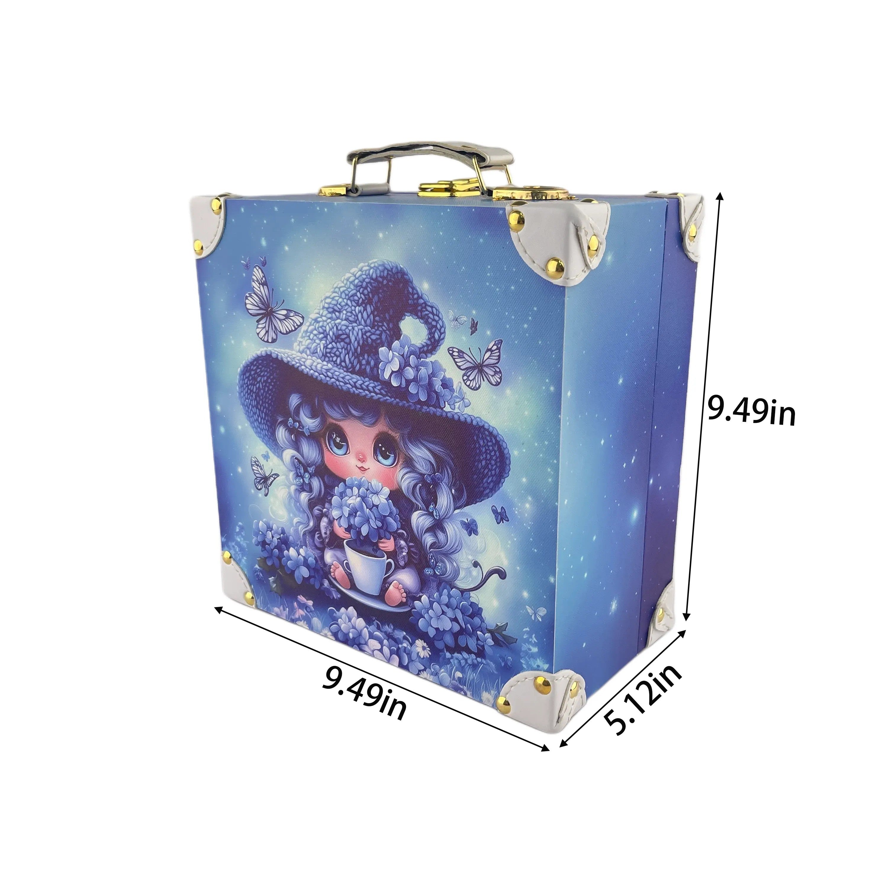 G255- Hydrangea Girl Suitcase