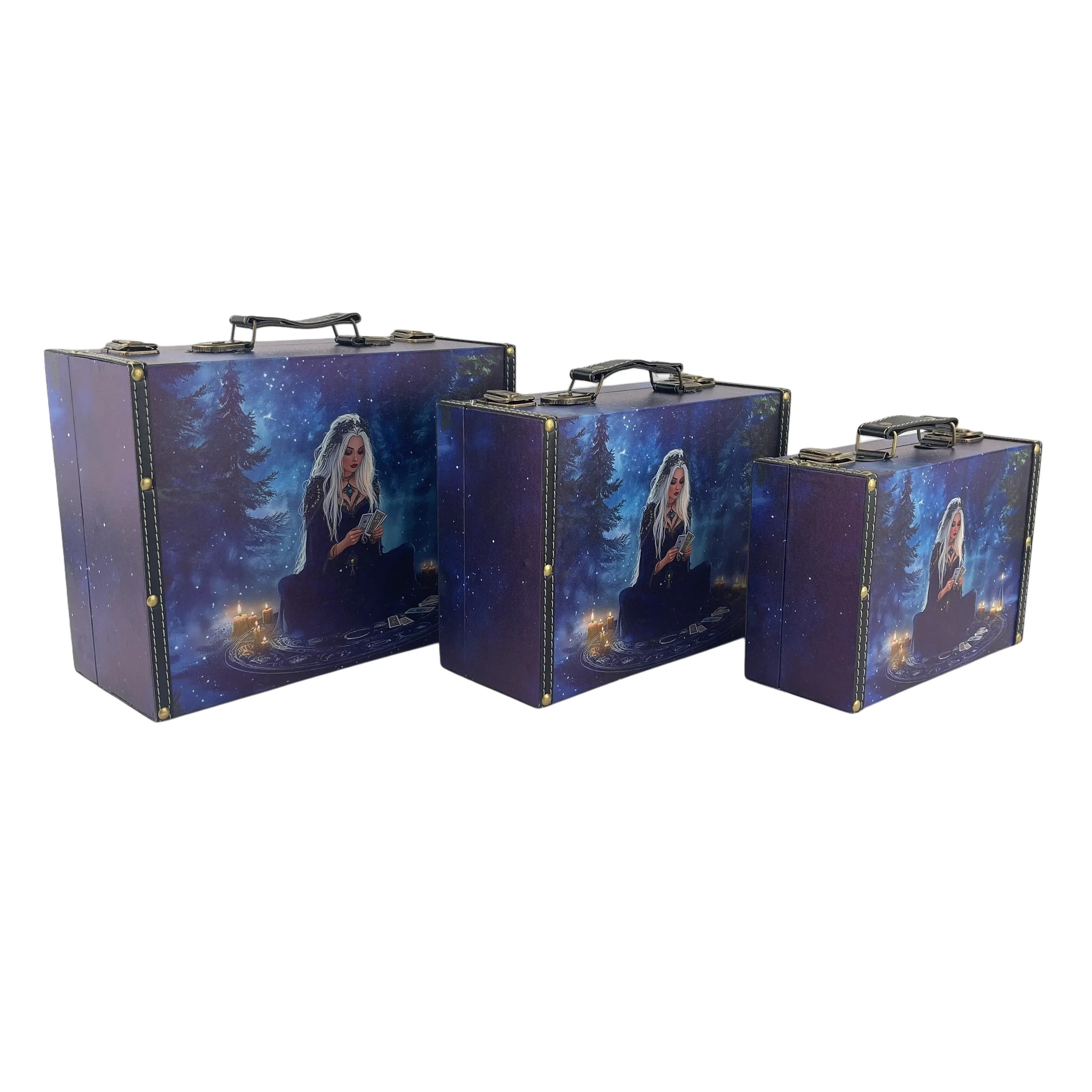 G262- Blue Tarot Witch Suitcase