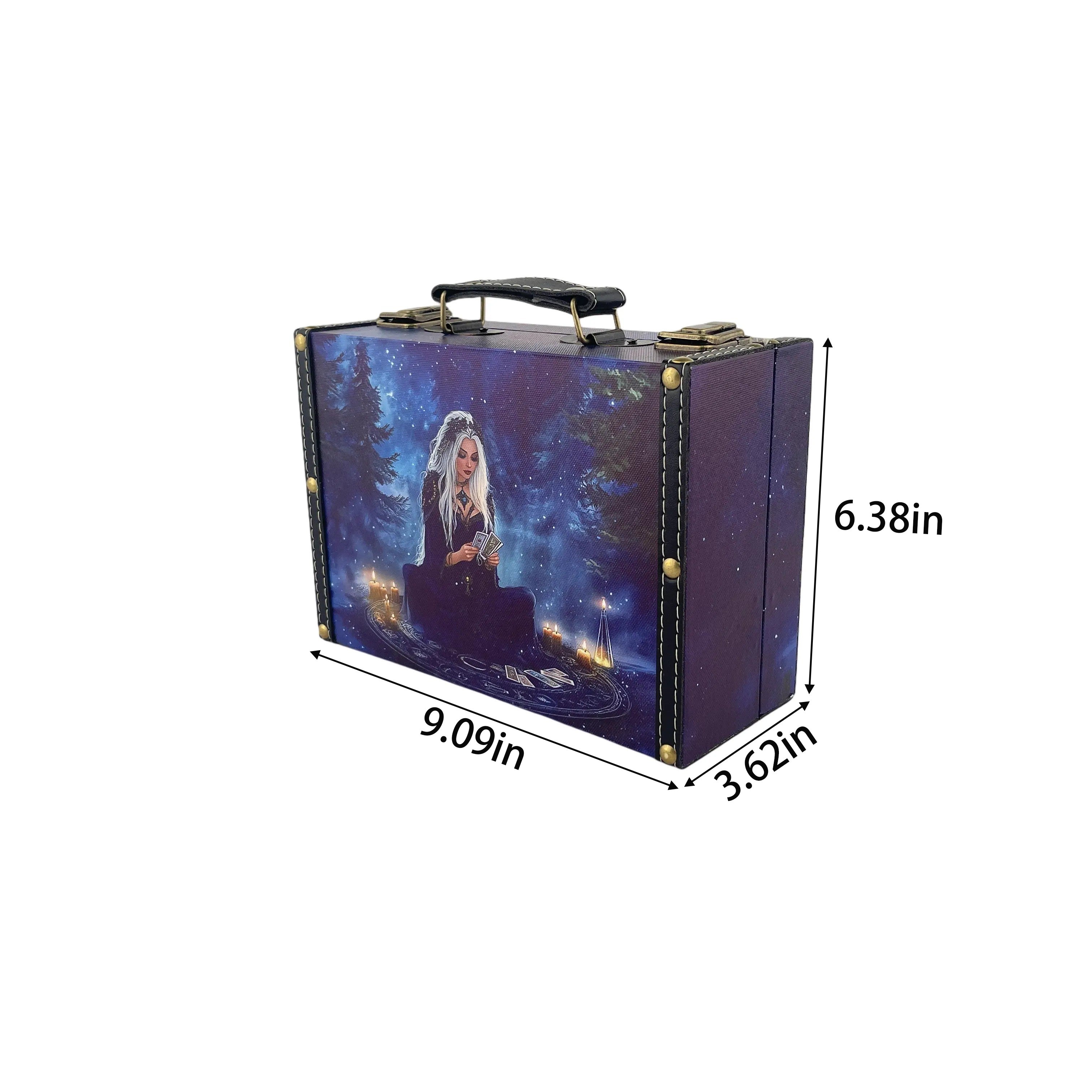 G262- Blue Tarot Witch Suitcase