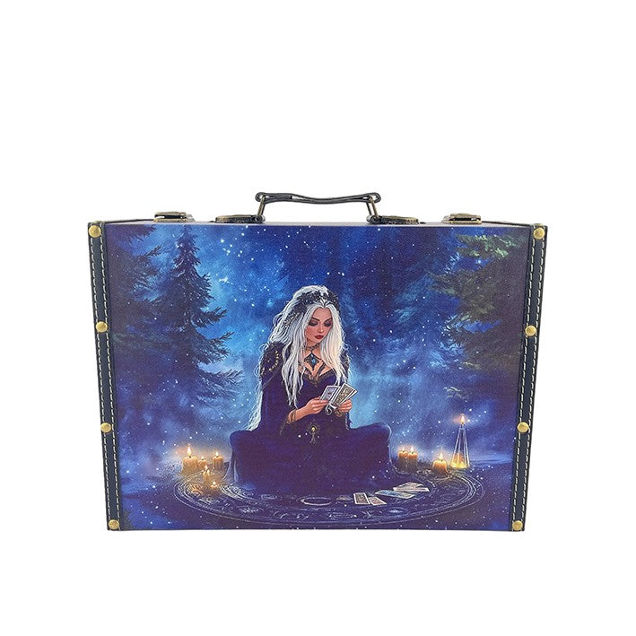 G262- Blue Tarot Witch Suitcase