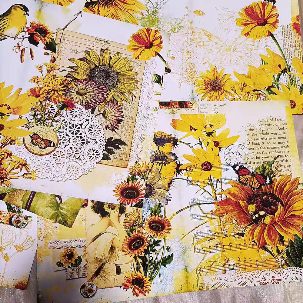 0426 A4 size sunflower Style Paper 8 pcs